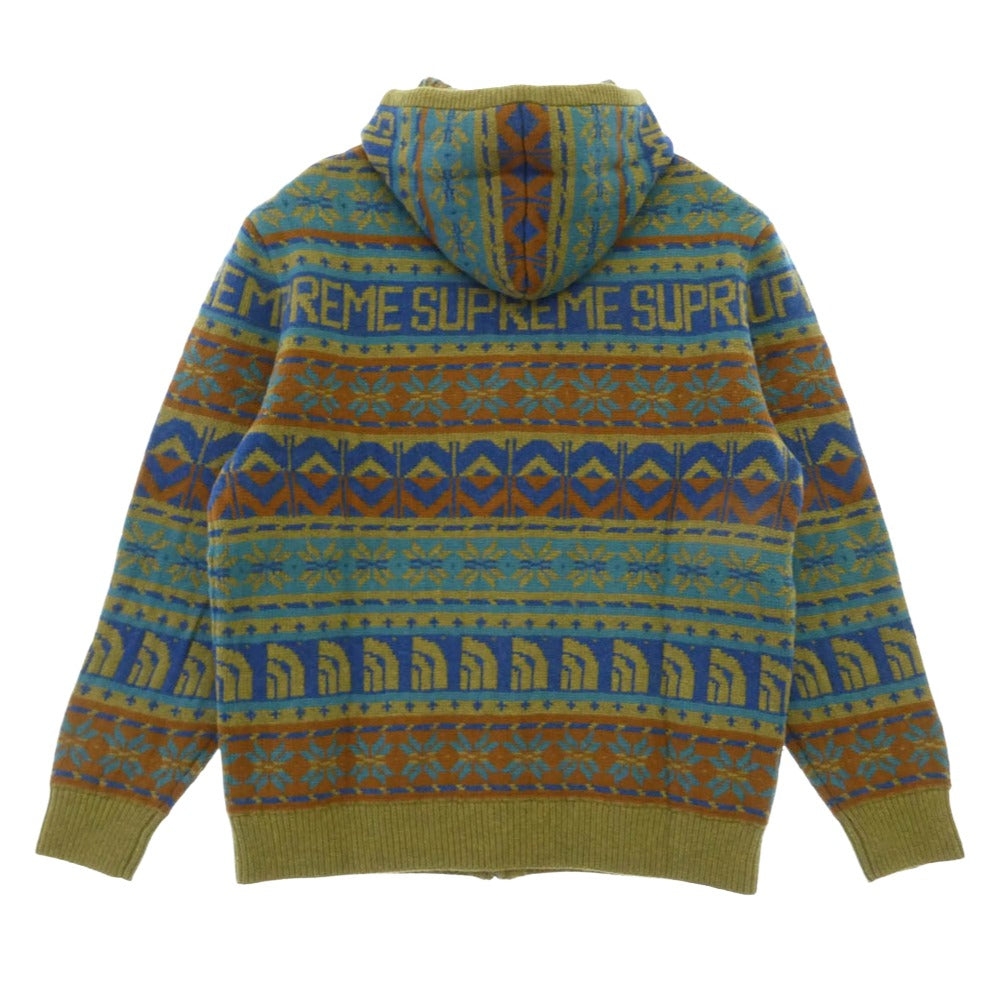 Supreme シュプリーム THE NORTH FACE ノースフェイス 22AW × THE NORTH FACE Zip Up Hooded Sweater ジップアップ フーデッド セーター ニット パーカー マルチカラー系 M【新古品】【未使用】【中古】