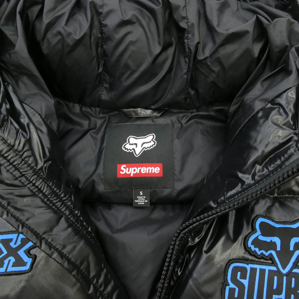 Supreme シュプリーム 25AW x Fox Racing フォックスレーシング Shiny Down Puffer Jacket シャイニー ダウン パファー ジャケット ブラック系 S【極上美品】【中古】