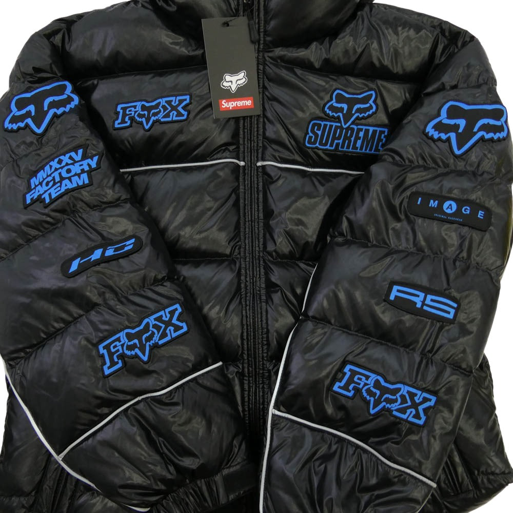 Supreme シュプリーム 25AW x Fox Racing フォックスレーシング Shiny Down Puffer Jacket シャイニー ダウン パファー ジャケット ブラック系 S【極上美品】【中古】