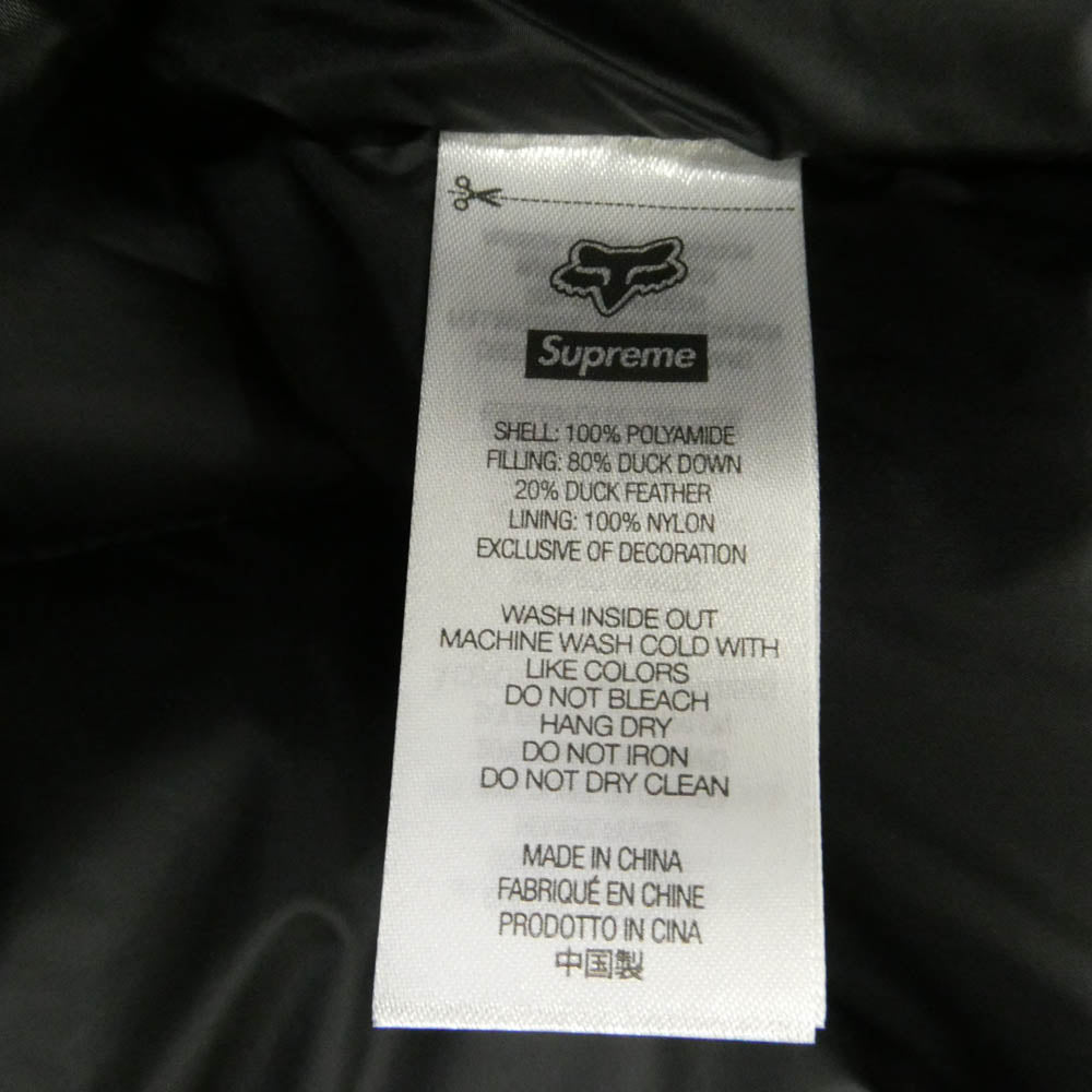 Supreme シュプリーム 25AW x Fox Racing フォックスレーシング Shiny Down Puffer Jacket シャイニー ダウン パファー ジャケット ブラック系 S【極上美品】【中古】