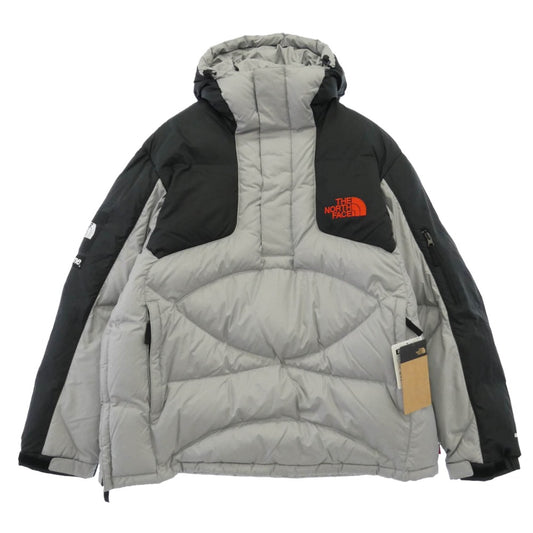 Supreme シュプリーム THE NORTH FACE ノースフェイス 22AW ND52205I × The North Face ザノースフェイス 800-Fill Half Zip Hooded Pullover ハーフジップ フーデッド プルオーバー ダウンジャケット グレー ブラック系 シルバー系 L【極上美品】【中古】