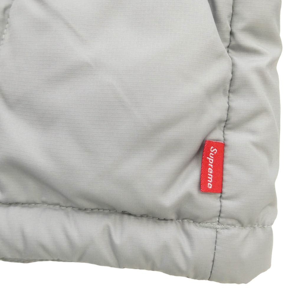 Supreme シュプリーム THE NORTH FACE ノースフェイス 22AW ND52205I × The North Face ザノースフェイス 800-Fill Half Zip Hooded Pullover ハーフジップ フーデッド プルオーバー ダウンジャケット グレー ブラック系 シルバー系 L【極上美品】【中古】
