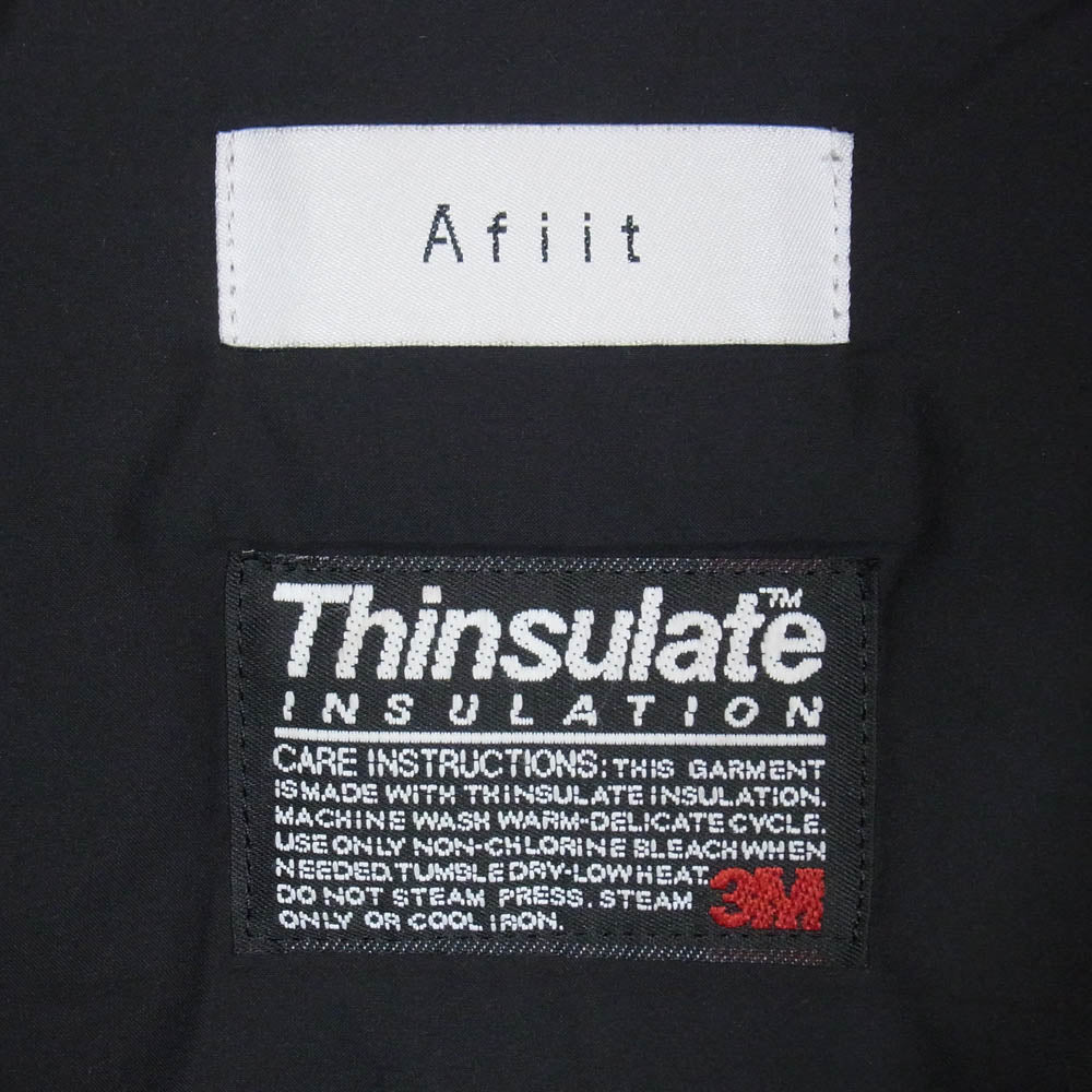 アフィット FI-04 WATER PROOF PUFF JACKET ウォーター プルーフ 中綿 ジャケット ブラック系 1【中古】