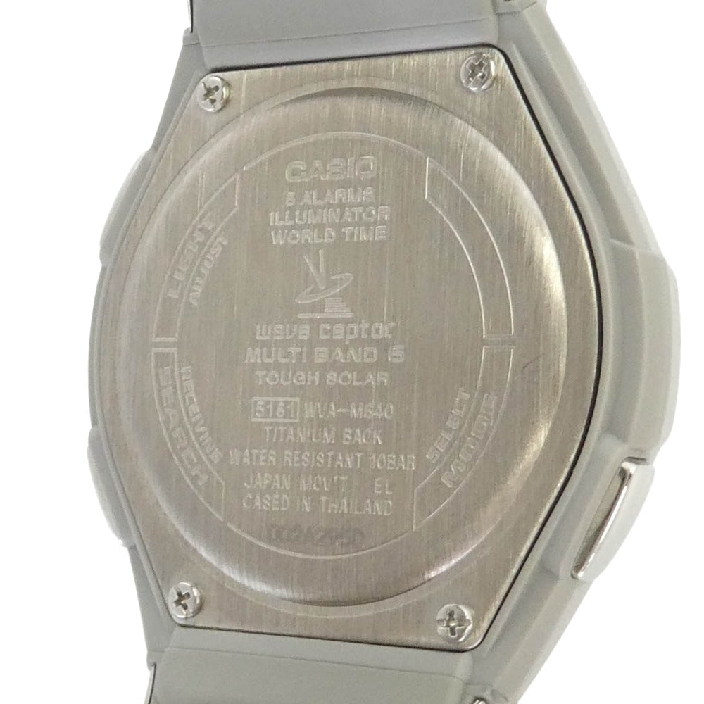 CASIO カシオ WVA-M640TD-2AJF WAVECEPTOR ウェーブセプター マルチバンド6 ソーラー 電波 腕時計 シルバー系【美品】【中古】