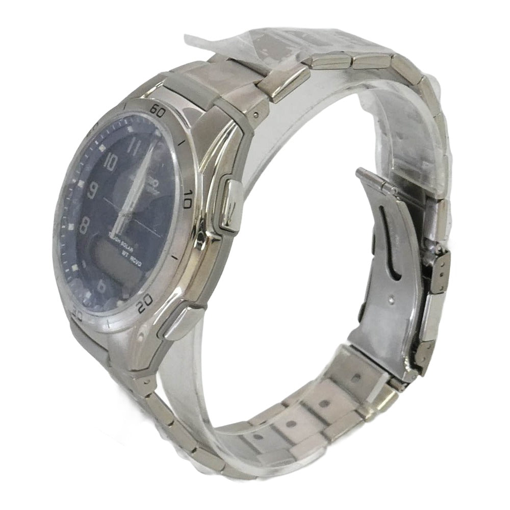 CASIO カシオ WVA-M640TD-2AJF WAVECEPTOR ウェーブセプター マルチバンド6 ソーラー 電波 腕時計 シルバー系【美品】【中古】