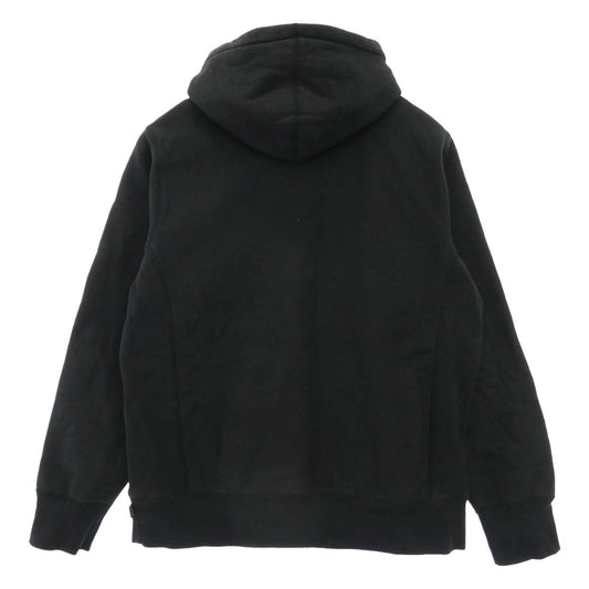 Supreme シュプリーム 18AW Perforated Leather Hooded Sweatshirt パーフォレーテッド レザー フーデッド スウェット シャツ プルオーバー パーカー ブラック系 M【中古】