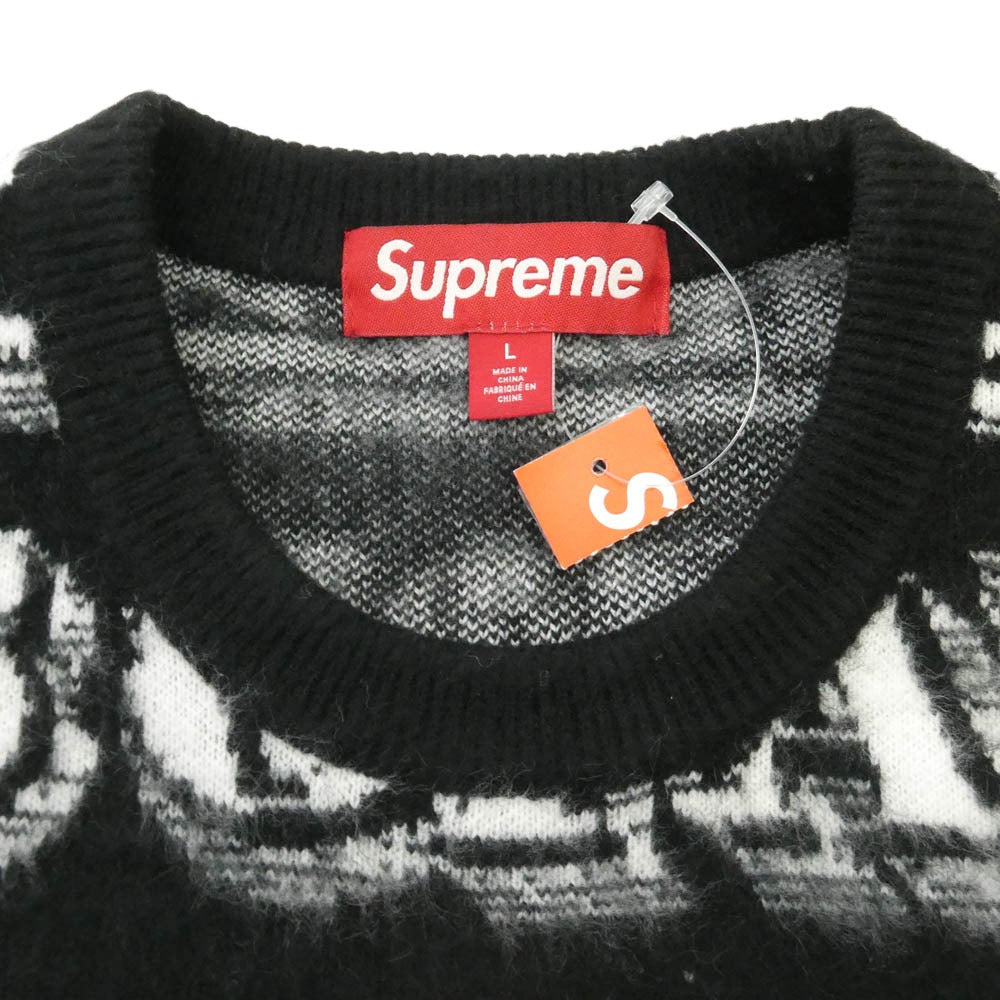 Supreme シュプリーム 25SS MONEY SWEATER マネーセーター 総柄 クルーネック ニット セーター ブラック系 ホワイト系 L【美品】【中古】