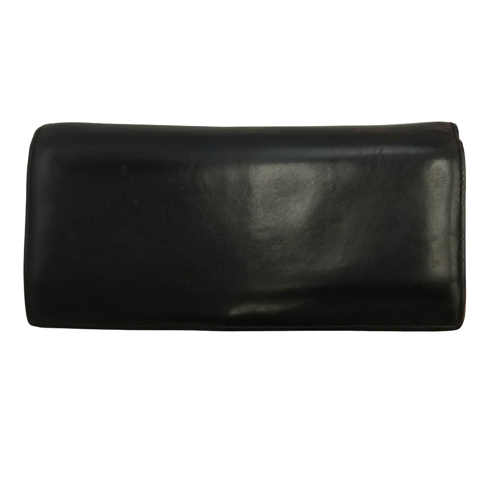 GANZO ガンゾ CORDOVAN LONG コードバン ロングウォレット 小銭入れ付き 長財布 ブラック系【中古】