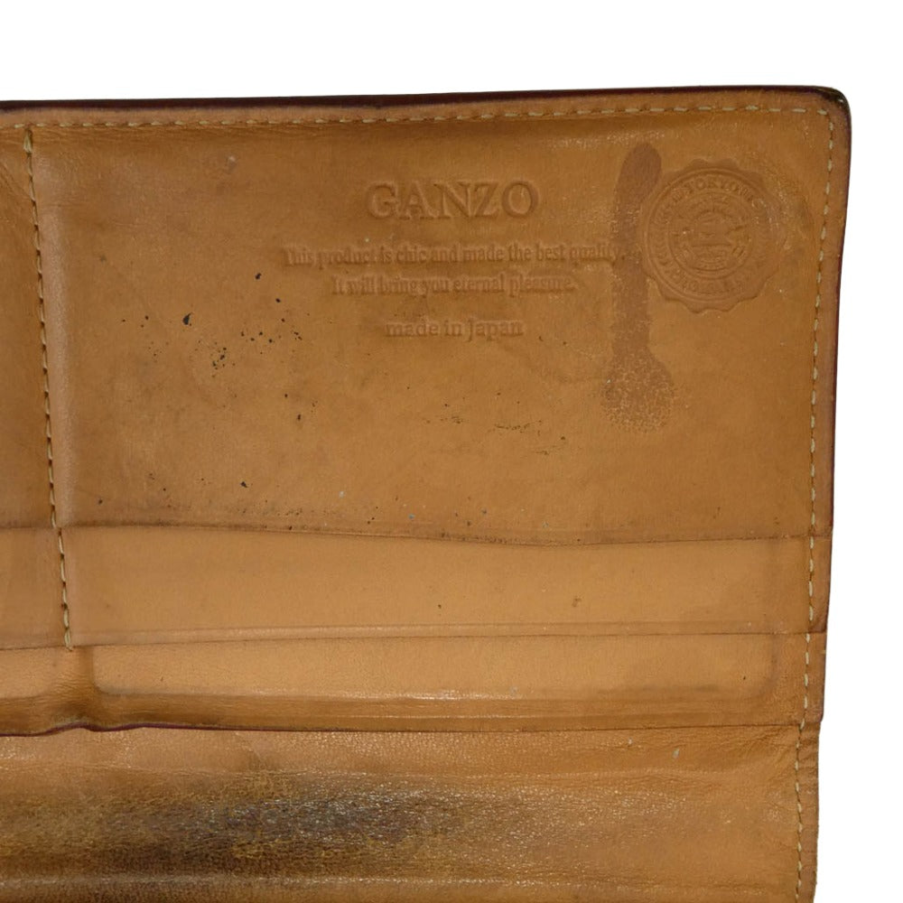 GANZO ガンゾ CORDOVAN LONG コードバン ロングウォレット 小銭入れ付き 長財布 ブラック系【中古】