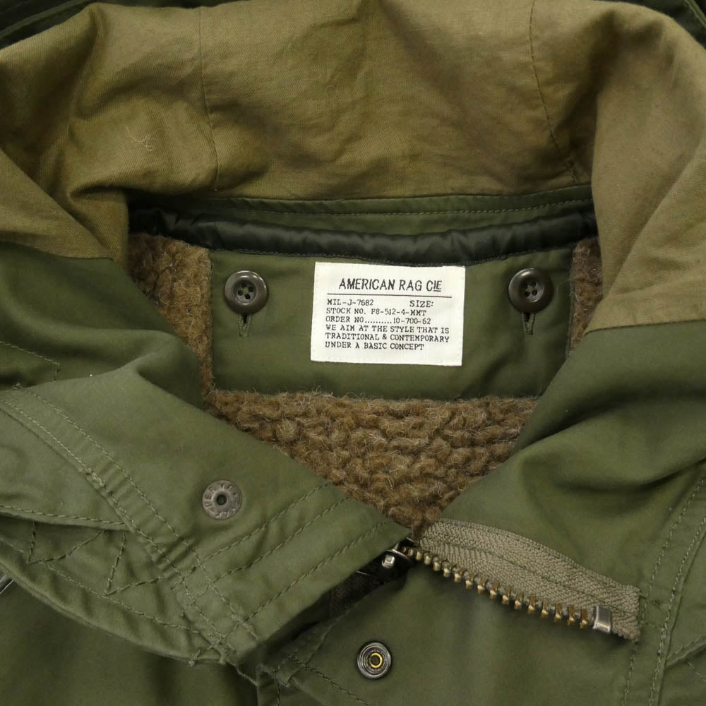 AMERICAN RAG CIE アメリカンラグシー AFN-M142-C0023 着脱式ボアライナー付 モッズコート ミリタリー コート カーキ系 1【中古】