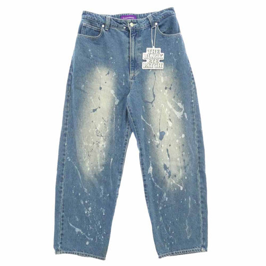 ブラックアイパッチ BEEZ-EYE-P SPLATTERED EXTRA BAGGY JEANS バギー ペイント 加工 デニム パンツ インディゴブルー系 L 34【美品】【中古】