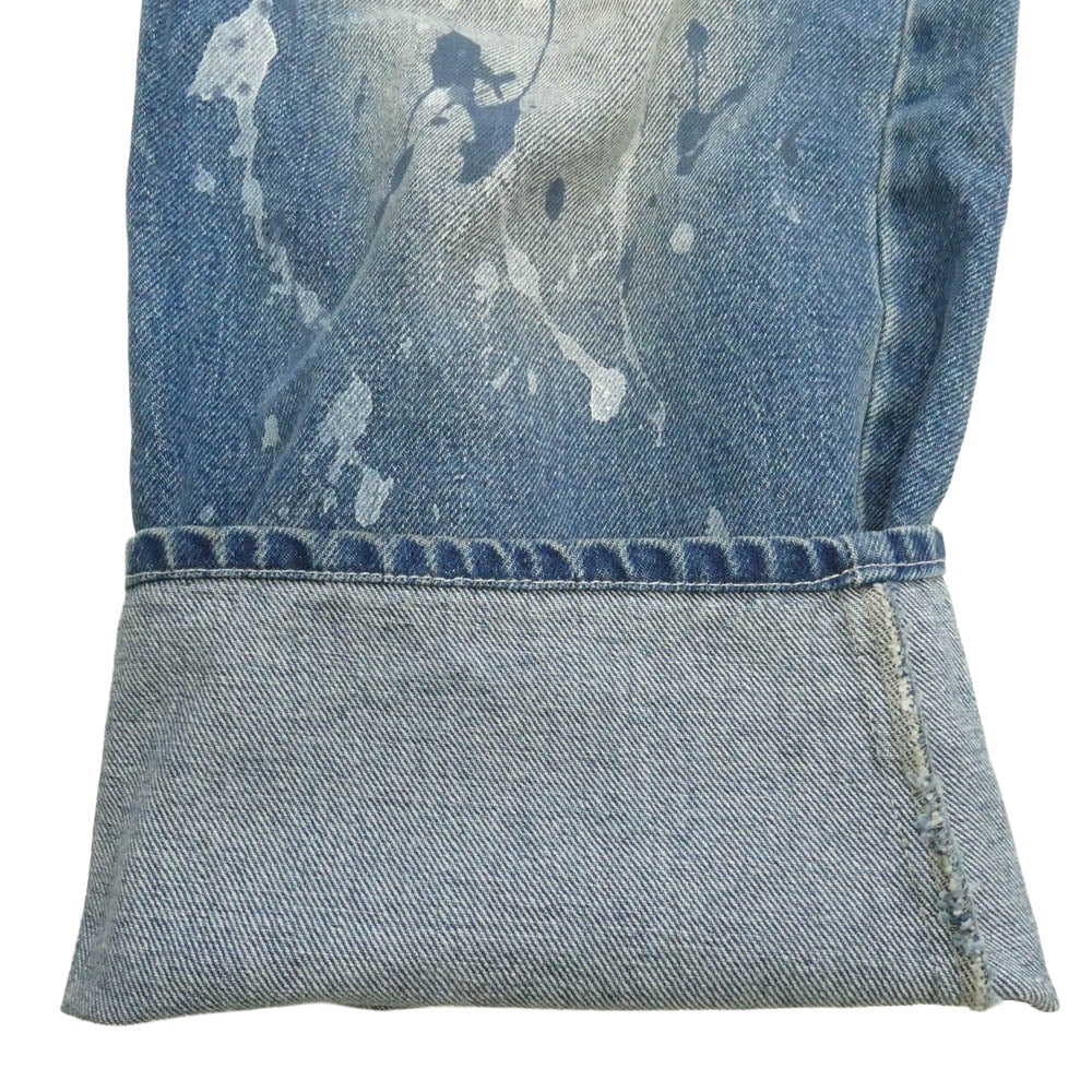 ブラックアイパッチ BLACK EYE PATCH BEEZ-EYE-P SPLATTERED EXTRA BAGGY JEANS バギー ペイント 加工 デニム パンツ インディゴブルー系 L 34【美品】【中古】 ブラックアイパッチ BEEZ-EYE-P SPLATTERED EXTRA BAGGY JEANS バギー