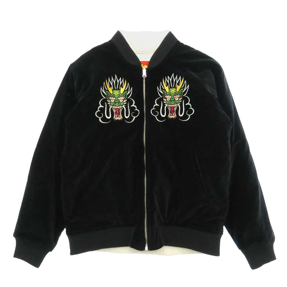 CREAM SODA クリームソーダ 別注 フライングドラゴン ベロア リバーシブル スカジャン ブラック系 L【中古】