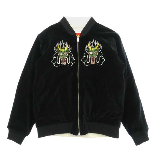 CREAM SODA クリームソーダ 別注 フライングドラゴン ベロア リバーシブル スカジャン ブラック系 L【中古】