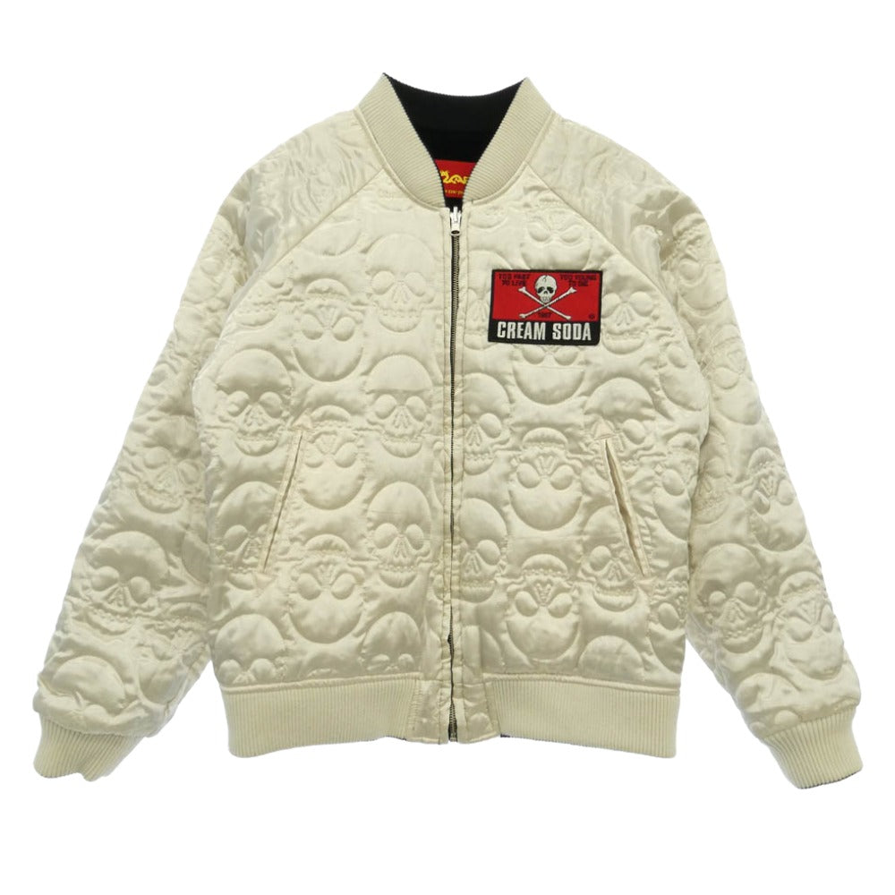 CREAM SODA クリームソーダ 別注 フライングドラゴン ベロア リバーシブル スカジャン ブラック系 L【中古】