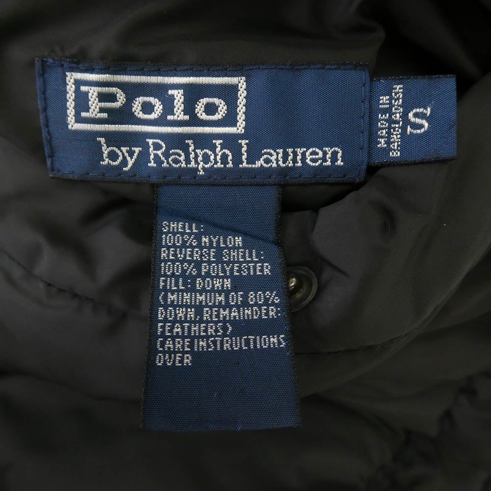 POLO RALPH LAUREN ポロ・ラルフローレン ナイロン 中綿 ポニー ワンポイント 刺繍 パフ ブルゾン リバーシブル ジャケット ネイビー系 S【中古】