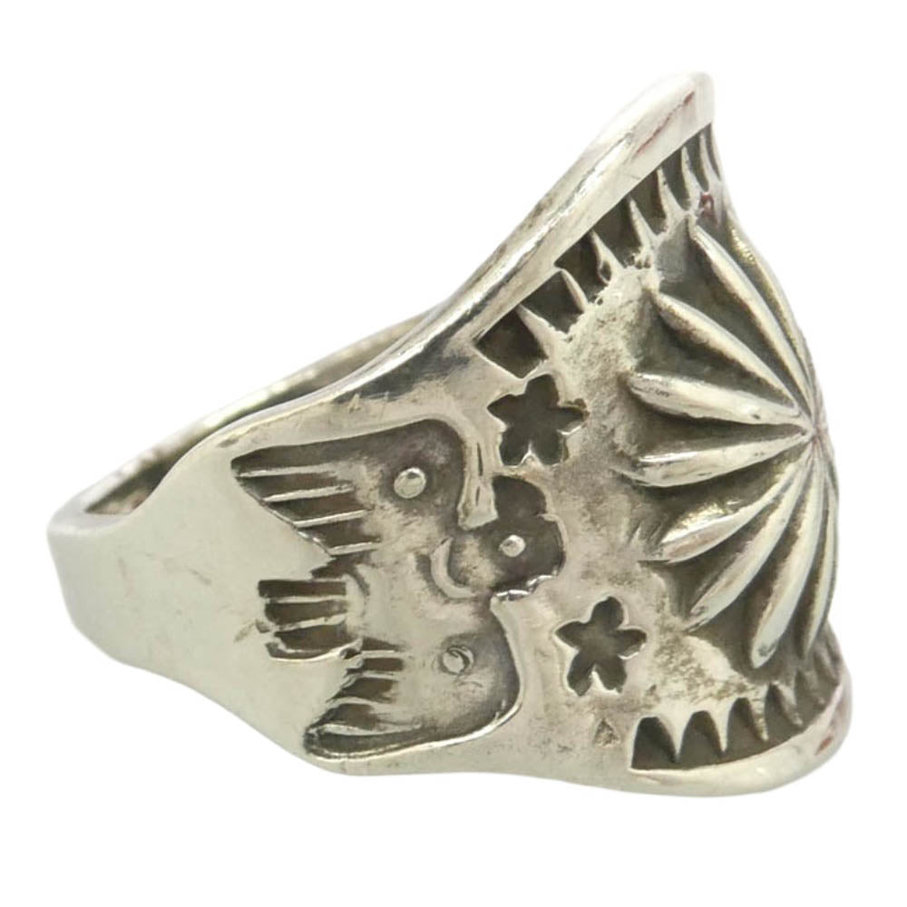 LARRY SMITH ラリースミス RG-0083 OYSTER RING SHELL REPOUSSE オイスター シェル スタンプワーク リング シルバー系 不明【中古】