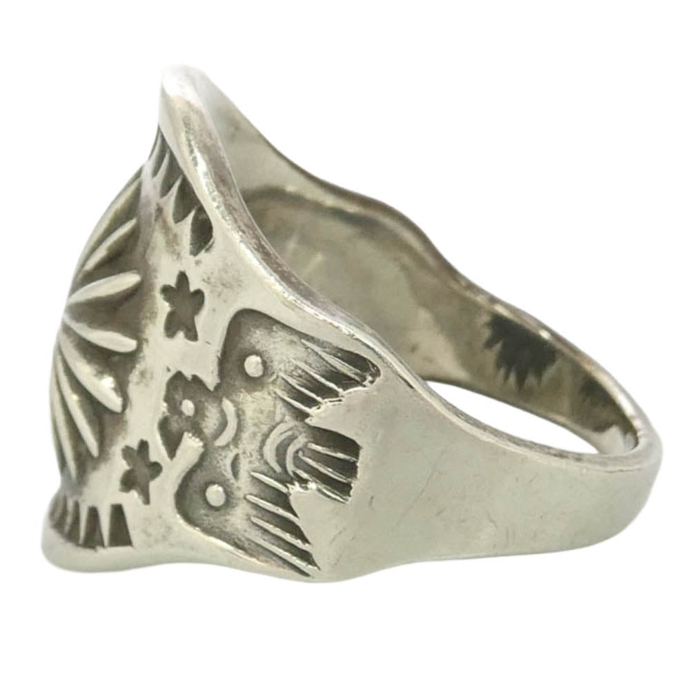 LARRY SMITH ラリースミス RG-0083 OYSTER RING SHELL REPOUSSE オイスター シェル スタンプワーク リング シルバー系 不明【中古】