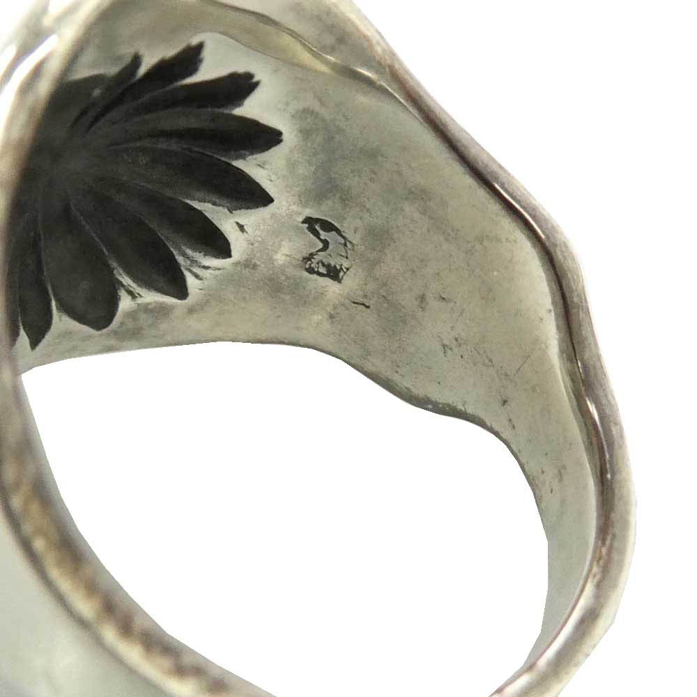 LARRY SMITH ラリースミス RG-0083 OYSTER RING SHELL REPOUSSE オイスター シェル スタンプワーク リング シルバー系 不明【中古】