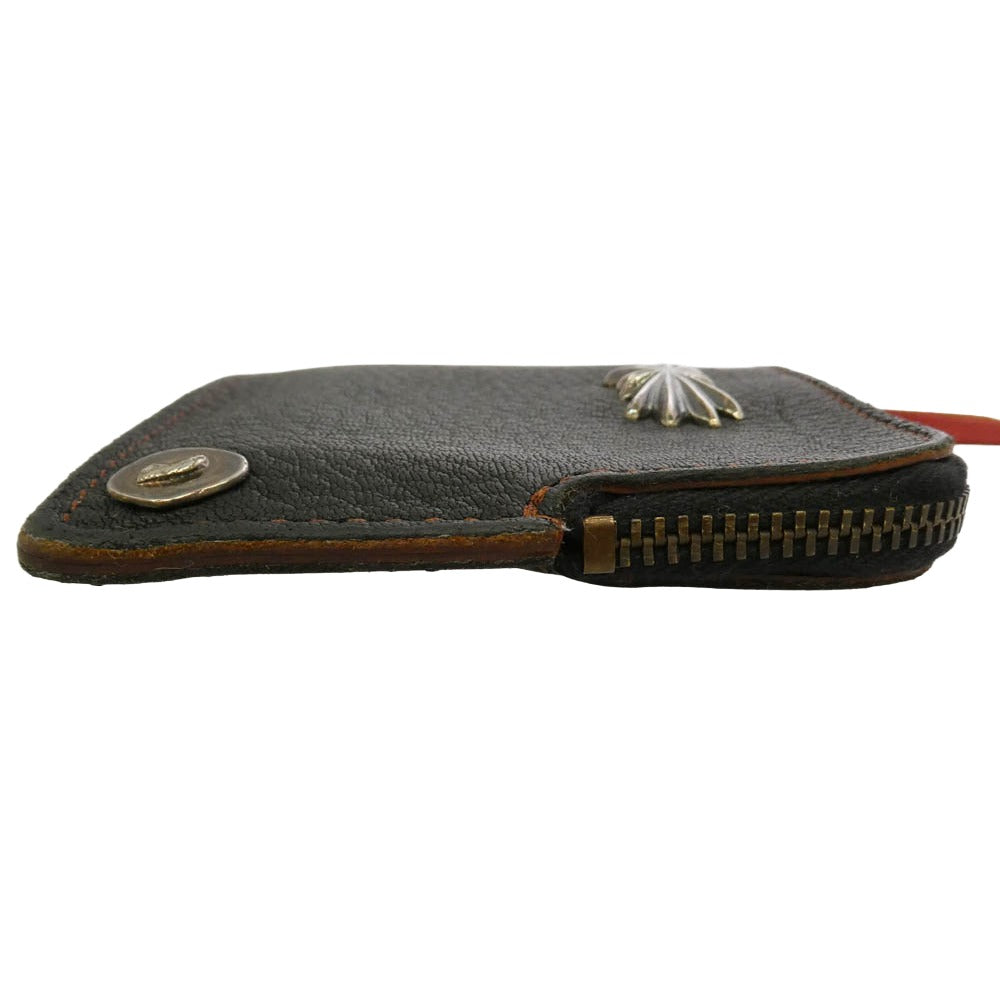 LARRY SMITH ラリースミス LT-0043 DEER SKIN MULTI WALLET L-ZIP ディアスキンレザー マルチジップ ウォレット 財布 ブラック系【美品】【中古】