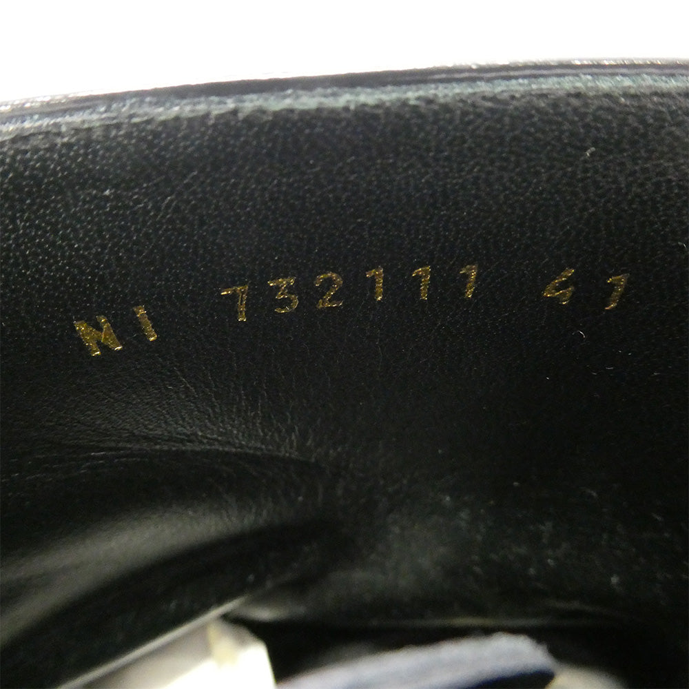 SAINT LAURENT サンローラン 732111 VASSILI ZIPPED BOOTS IN SMOOTH LEATHER ヴァッシーリ サイドジップ スムースレザー ヒールブーツ ブラック系 41【中古】