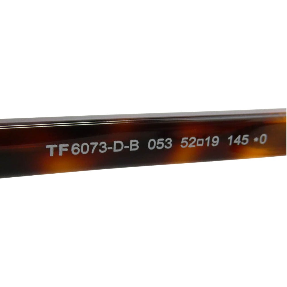 TOM FORD トムフォード TF6073-D-B 日本企画 スクエアシェイプ クリングスパッド アイウェア メガネ ブラウン系 52□19 145【美品】【中古】
