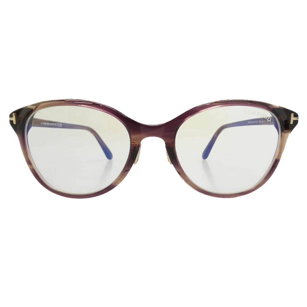 TOM FORD トムフォード TF6102-D-B アジアンフィット ウェリントン ブルーライトカットレンズ クリングスパッド メガネ ワインレッド系 52□19 140【極上美品】【中古】