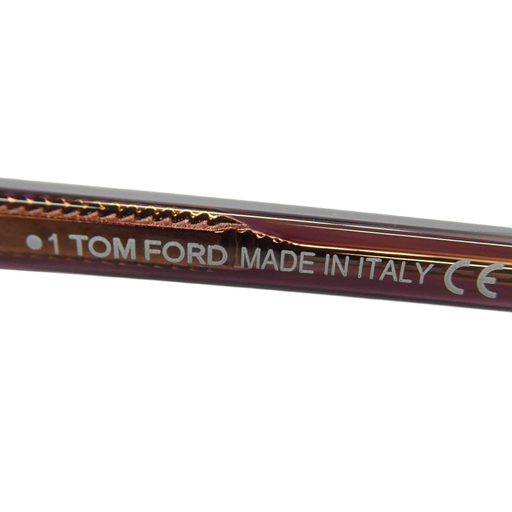 TOM FORD トムフォード TF6102-D-B アジアンフィット ウェリントン ブルーライトカットレンズ クリングスパッド メガネ ワインレッド系 52□19 140【極上美品】【中古】