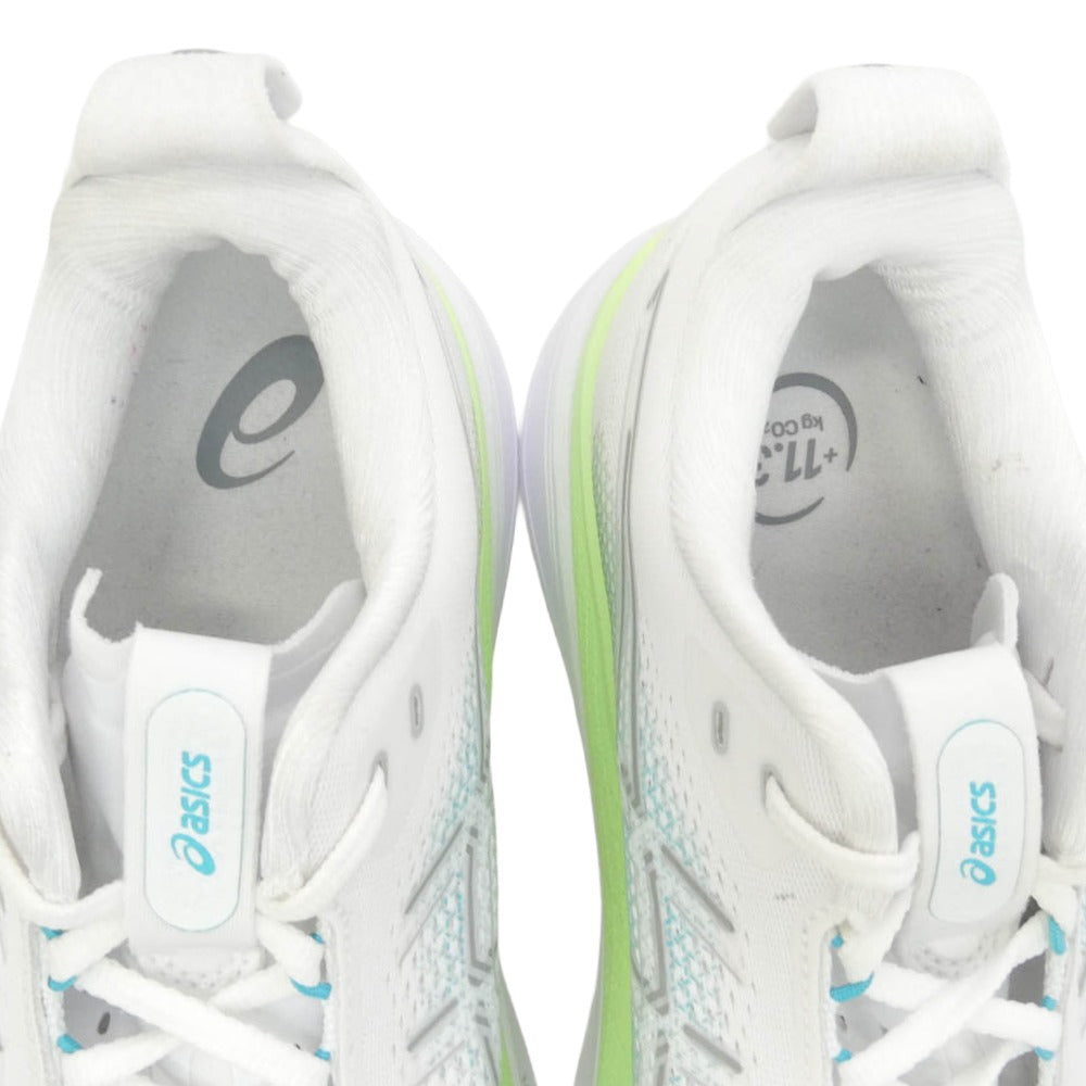 asics アシックス 1011C229 GEL-KAYANO 33 EXTRA WIDE ゲルカヤノ 33 エクストラ ワイド スニーカー シューズ ホワイト系 ライトグリーン系 26.5cm【中古】