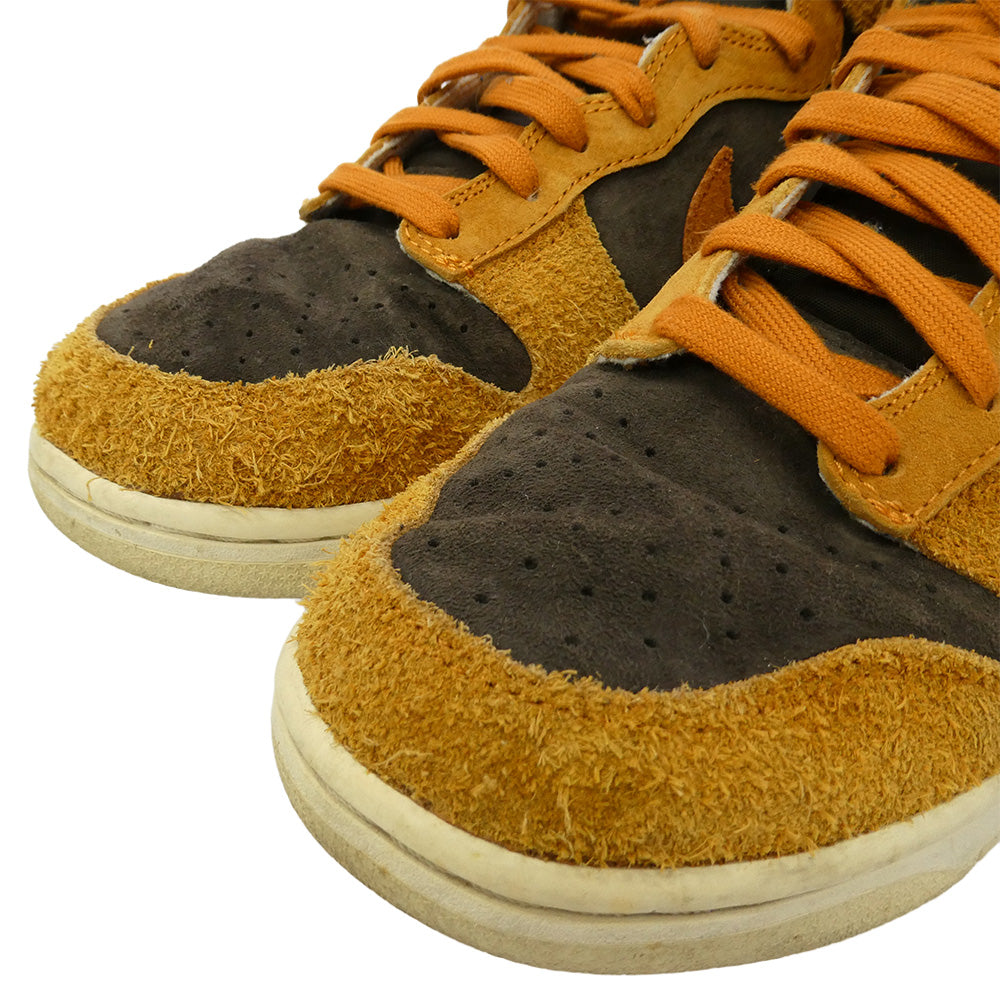 NIKE ナイキ DD1401-200 Dunk High PRM Dark Curry ダンク ハイ プレミアム ダークカリー ハイカット スニーカー ダークブラウン系 ライトブラウン系 27cm【中古】