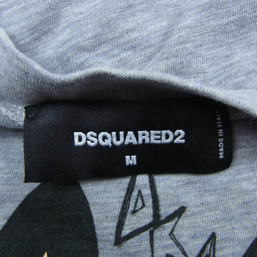 DSQUARED2 ディースクエアード 22SS S79GC0045 S22146 ICON CIRCO COOL T-SHIRT フレンチブルドッグ プリント Tシャツ 半袖 カットソー グレー系 M【中古】