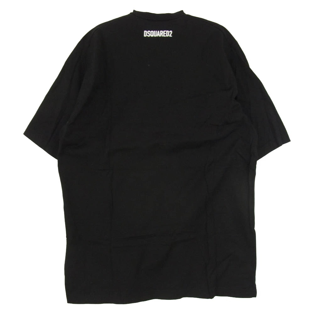DSQUARED2 ディースクエアード 21SS S74GD0818 S22427 ミラーロゴ プリント Tシャツ 半袖 カットソー ブラック系 XS【中古】