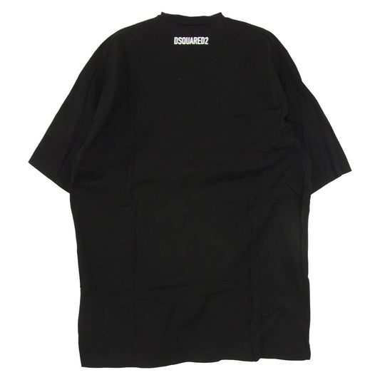 DSQUARED2 ディースクエアード 21SS S74GD0818 S22427 ミラーロゴ プリント Tシャツ 半袖 カットソー ブラック系 XS【中古】