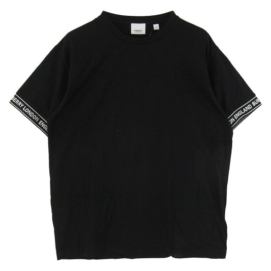 BURBERRY バーバリー 20AW 8026224 LOGO TAPE OVERSIZED T-shirt ロゴテープ オーバーサイズ Tシャツ 半袖 カットソー ブラック系 XS【中古】