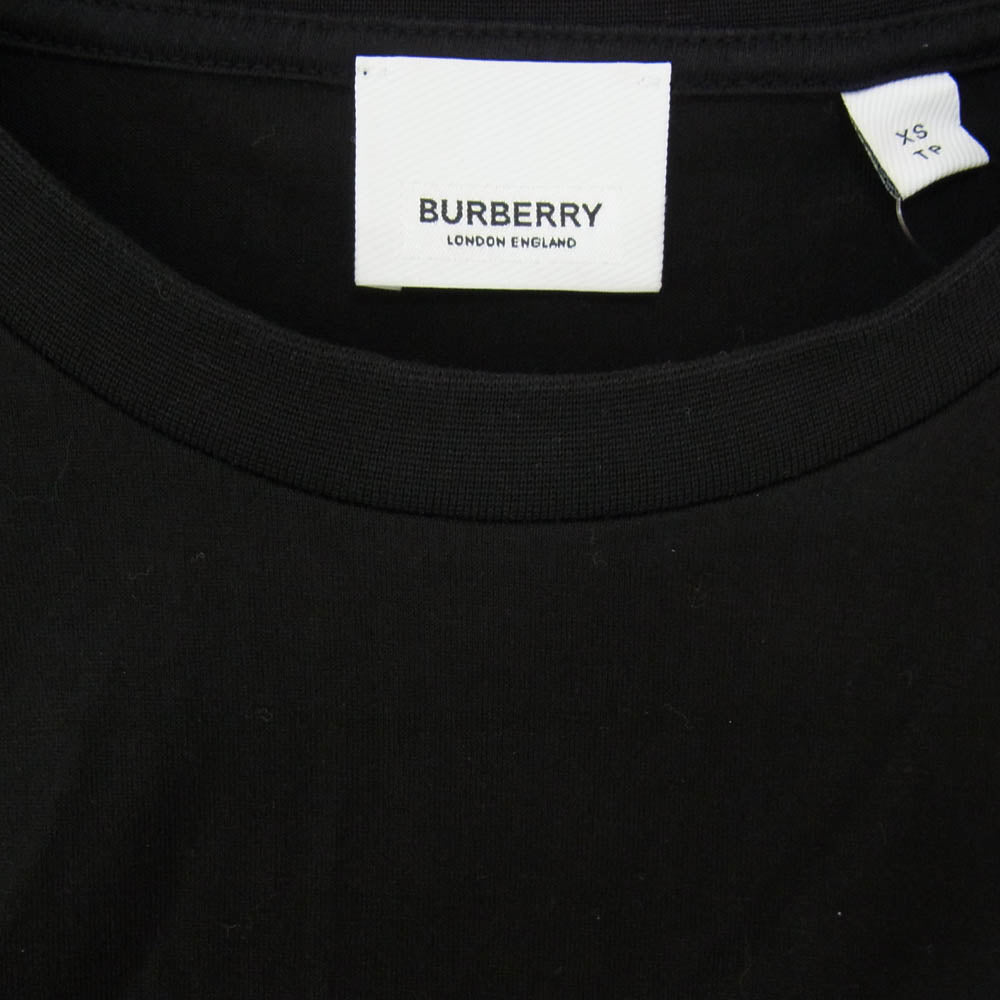 BURBERRY バーバリー 20AW 8026224 LOGO TAPE OVERSIZED T-shirt ロゴテープ オーバーサイズ Tシャツ 半袖 カットソー ブラック系 XS【中古】
