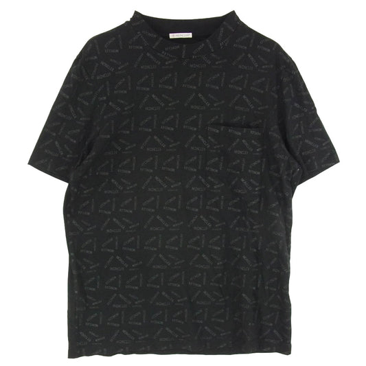 MONCLER モンクレール H10918C00040 829H8 モンクレールジャパンタグ SS TSHIRT ロゴプリント ワッペン付 ポケット Tシャツ 半袖 カットソー ブラック系 M【中古】