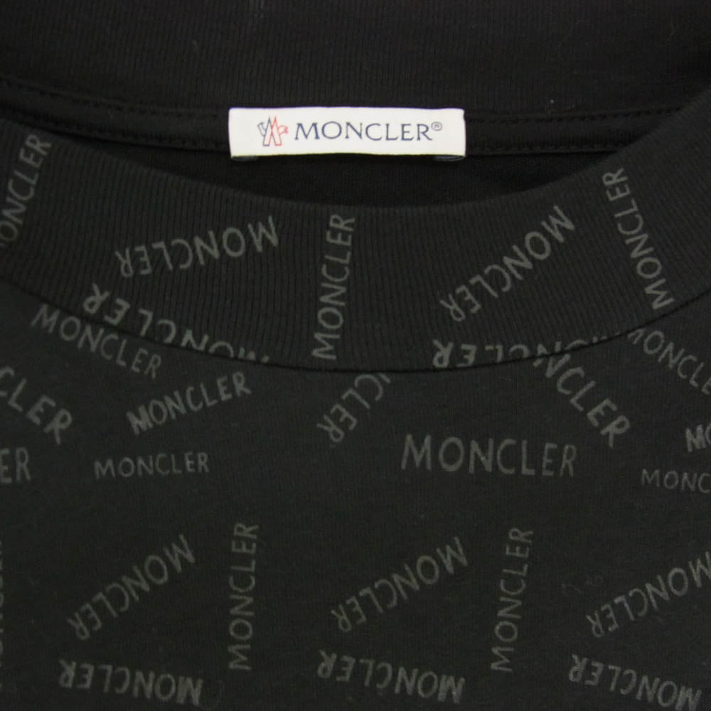 MONCLER モンクレール H10918C00040 829H8 モンクレールジャパンタグ SS TSHIRT ロゴプリント ワッペン付 ポケット Tシャツ 半袖 カットソー ブラック系 M【中古】