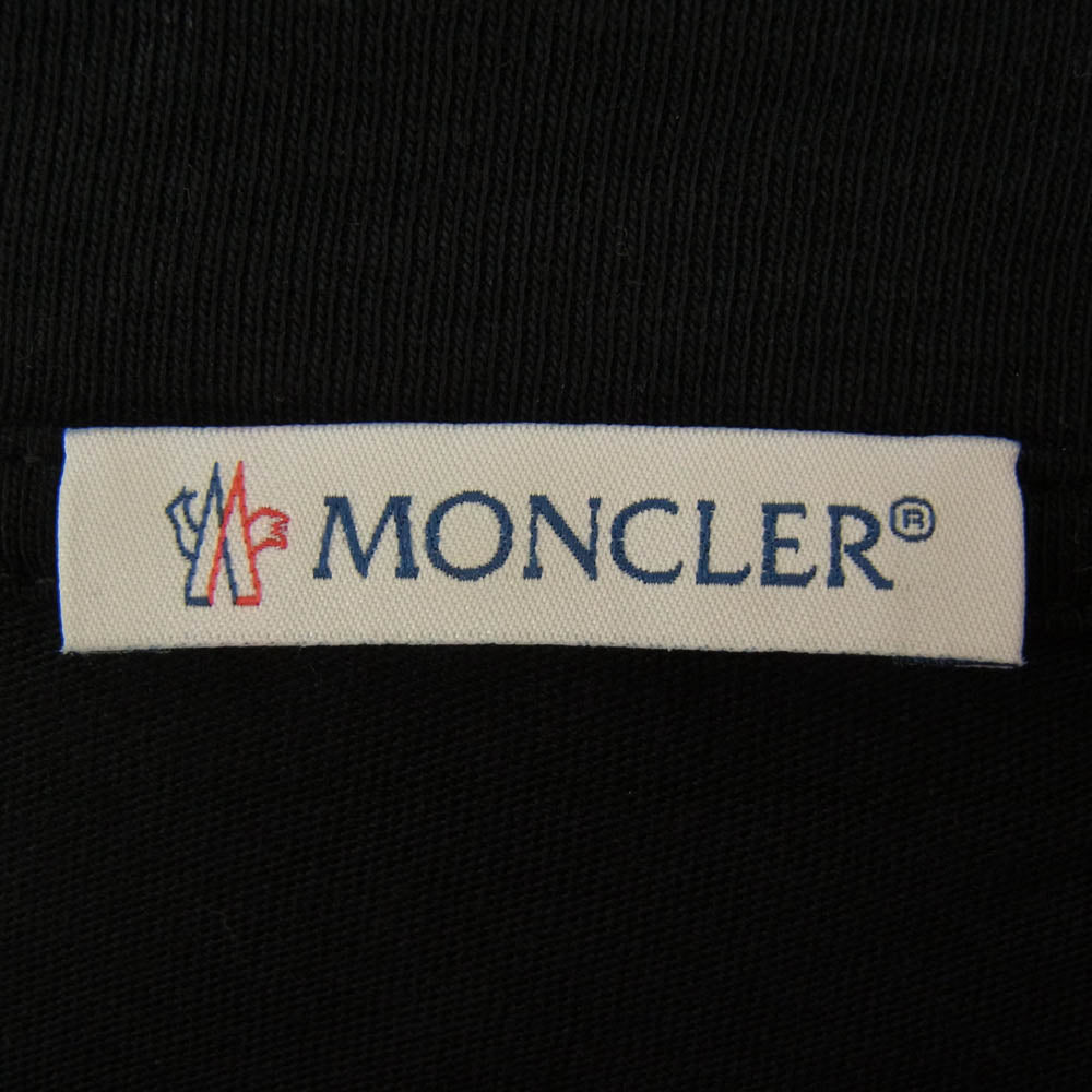 MONCLER モンクレール H10918C00040 829H8 モンクレールジャパンタグ SS TSHIRT ロゴプリント ワッペン付 ポケット Tシャツ 半袖 カットソー ブラック系 M【中古】