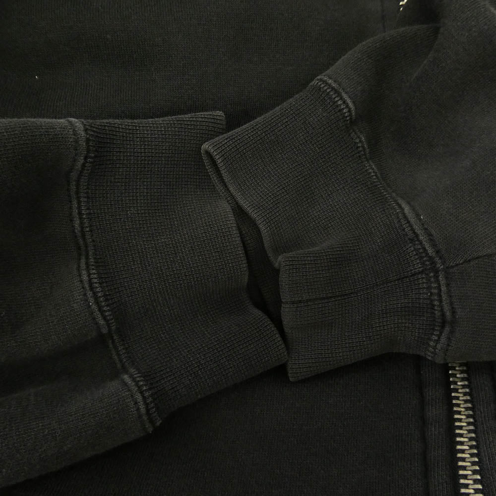 STUSSY ステューシー 80 ナンバリング バックアーチロゴ ジップアップ フーディー パーカー ブラック系 M【中古】