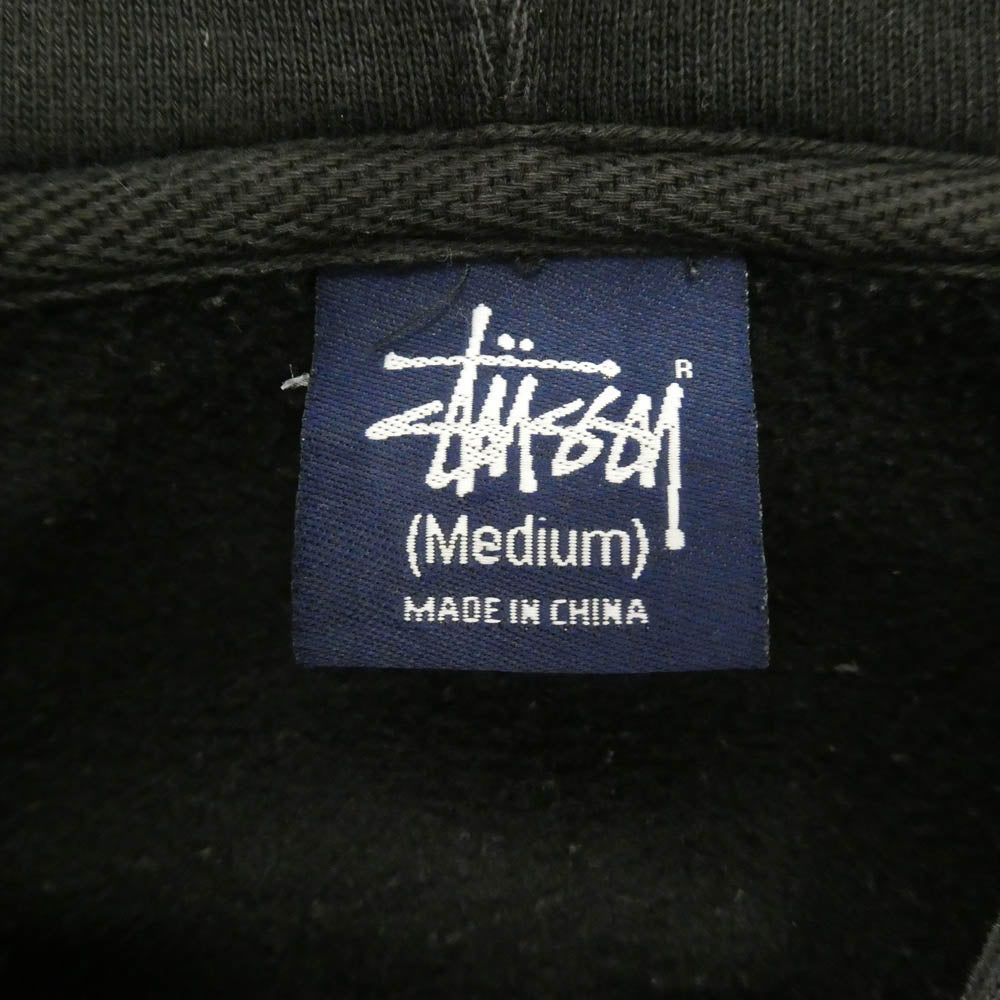 STUSSY ステューシー 80 ナンバリング バックアーチロゴ ジップアップ フーディー パーカー ブラック系 M【中古】