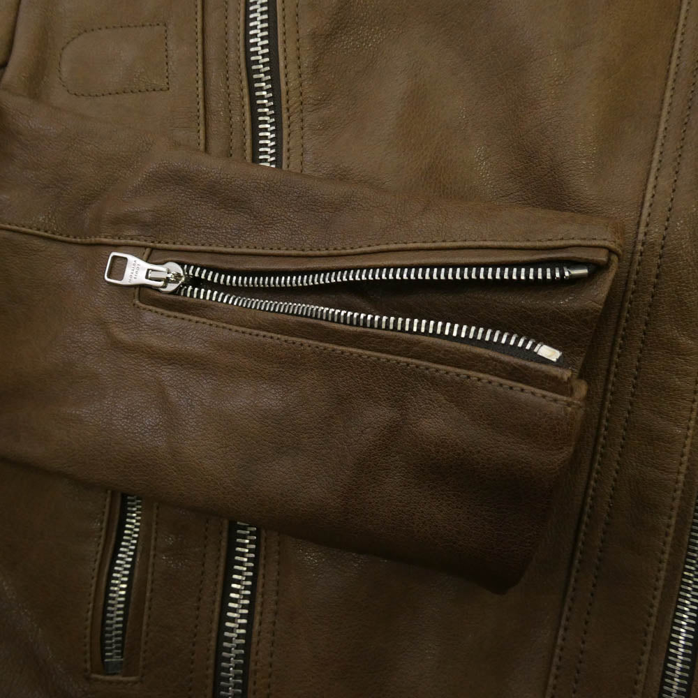 LOUIS VUITTON ルイ・ヴィトン MMLJ52KFX バッファローレザー セミダブルライダース ジャケット ブラウン系 44【中古】