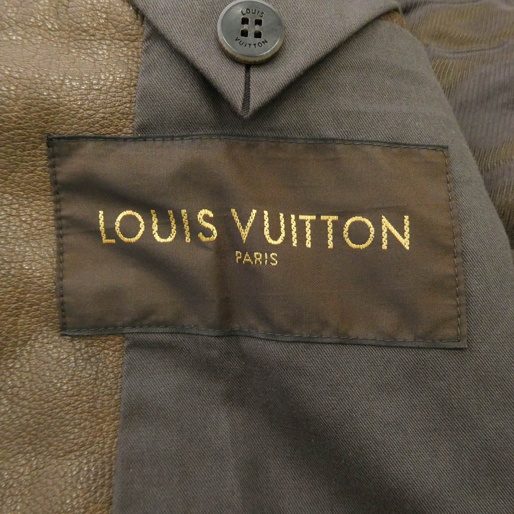 LOUIS VUITTON ルイ・ヴィトン MMLJ52KFX バッファローレザー セミダブルライダース ジャケット ブラウン系 44【中古】