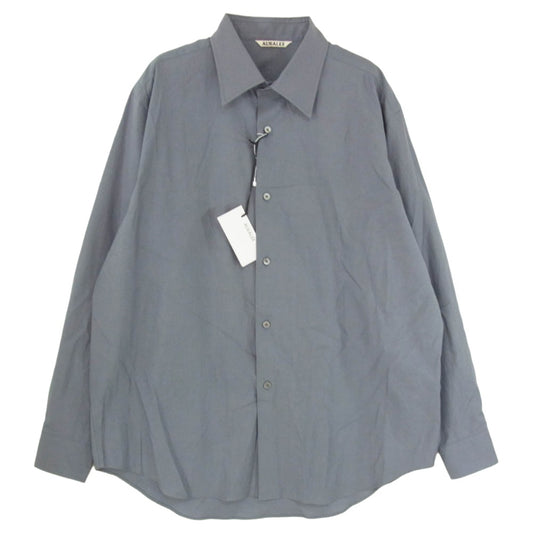 AURALEE オーラリー 22SS A22SS01TN WASHED FINX TWILL SHIRT ウォッシュド フィンクス ツイル 長袖 シャツ グレー系 3【新古品】【未使用】【中古】