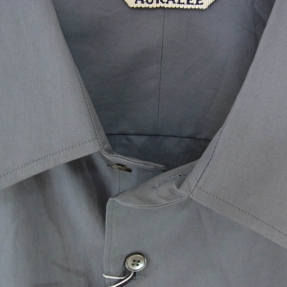 AURALEE オーラリー 22SS A22SS01TN WASHED FINX TWILL SHIRT ウォッシュド フィンクス ツイル 長袖 シャツ グレー系 3【新古品】【未使用】【中古】