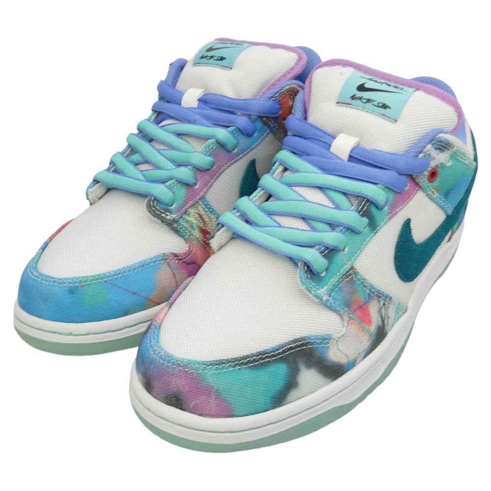 NIKE ナイキ HF6061-400 ×Futura SB Dunk Low White and Geode Teal フューチュラ SB ダンク ロー ホワイト アンド ジオードティール ローカットスニーカー マルチカラー系 26.5cm【新古品】【未使用】【中古】