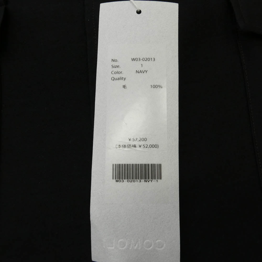 COMOLI コモリ 22AW W03-02013 ウール モール スキン ワーク 長袖 シャツ ネイビー系 1【新古品】【未使用】【中古】
