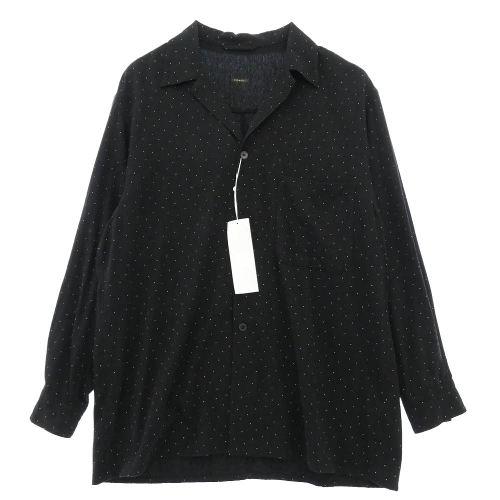 COMOLI コモリ 25SS B01-02013 オックス 長袖 シャツ ブラック系 3