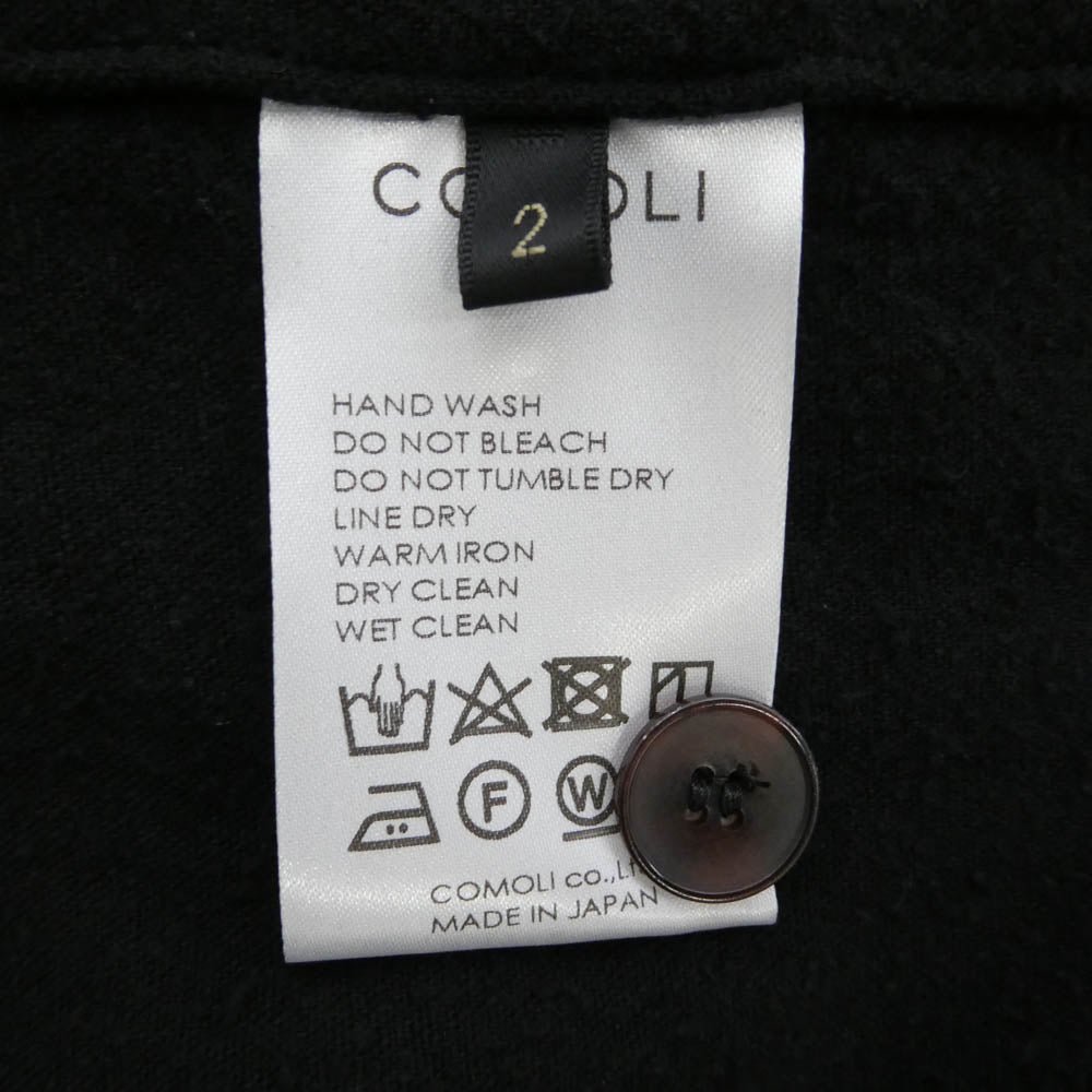 COMOLI コモリ 24SS Z01-01029 シルク ノイル ドット オープンカラー 開襟 長袖 シャツ ジャケット ブラック系 2【新古品】【未使用】【中古】