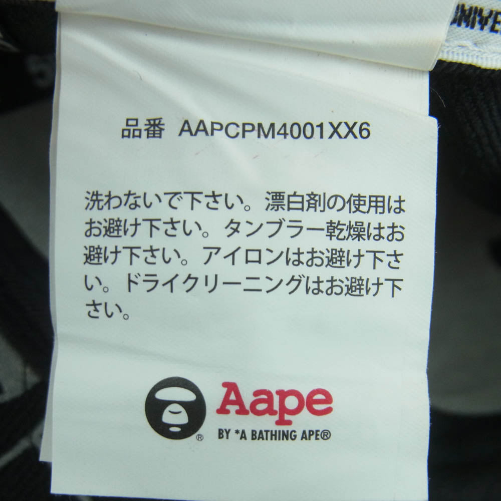 A BATHING APE アベイシングエイプ NEW ERA ニューエラ AAPCPM4001XX6 AAPE エーエイプ 迷彩柄 カモフラージュ キャップ ブラック系 グレー系 57.7cm【中古】