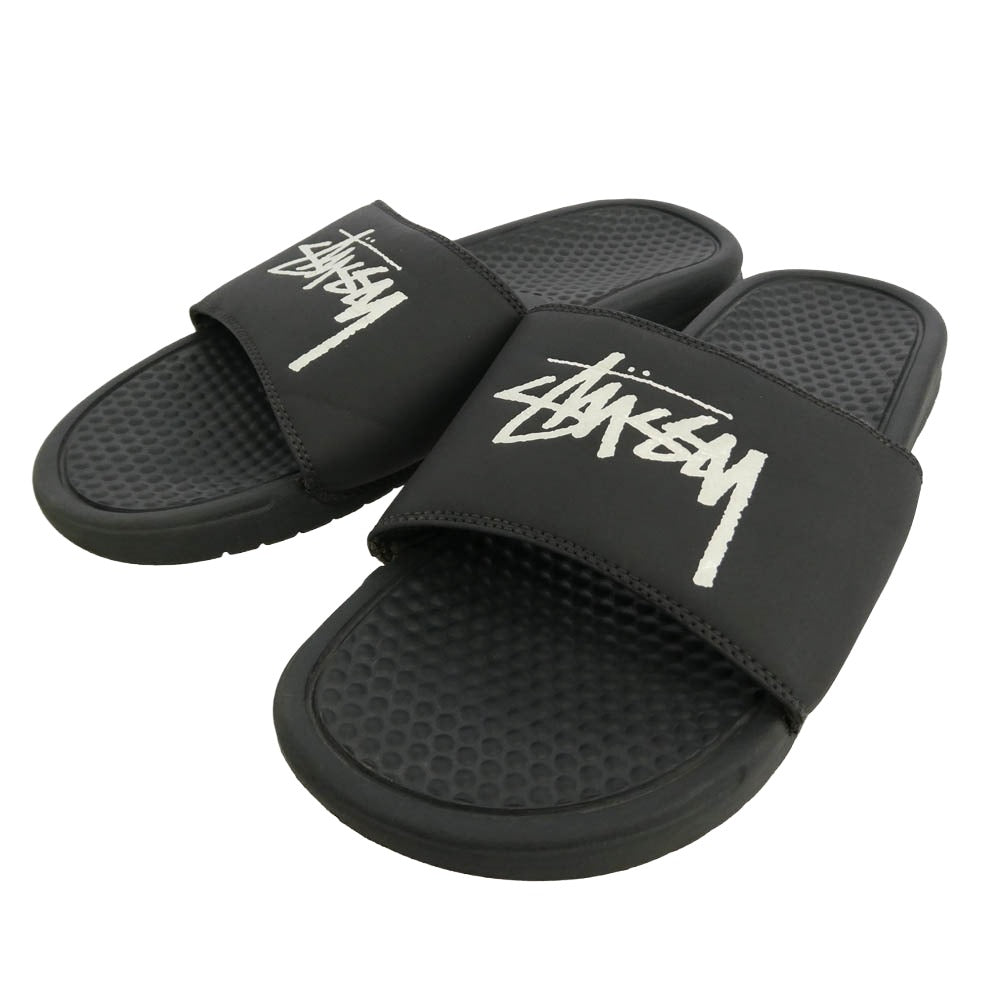 STUSSY ステューシー NIKE ナイキ 20SS CW2787-001 × Nike Benassi Slide Off Noir × ナイキ ベナッシ スライド オフノアール サンダル ブラック系 28cm【中古】